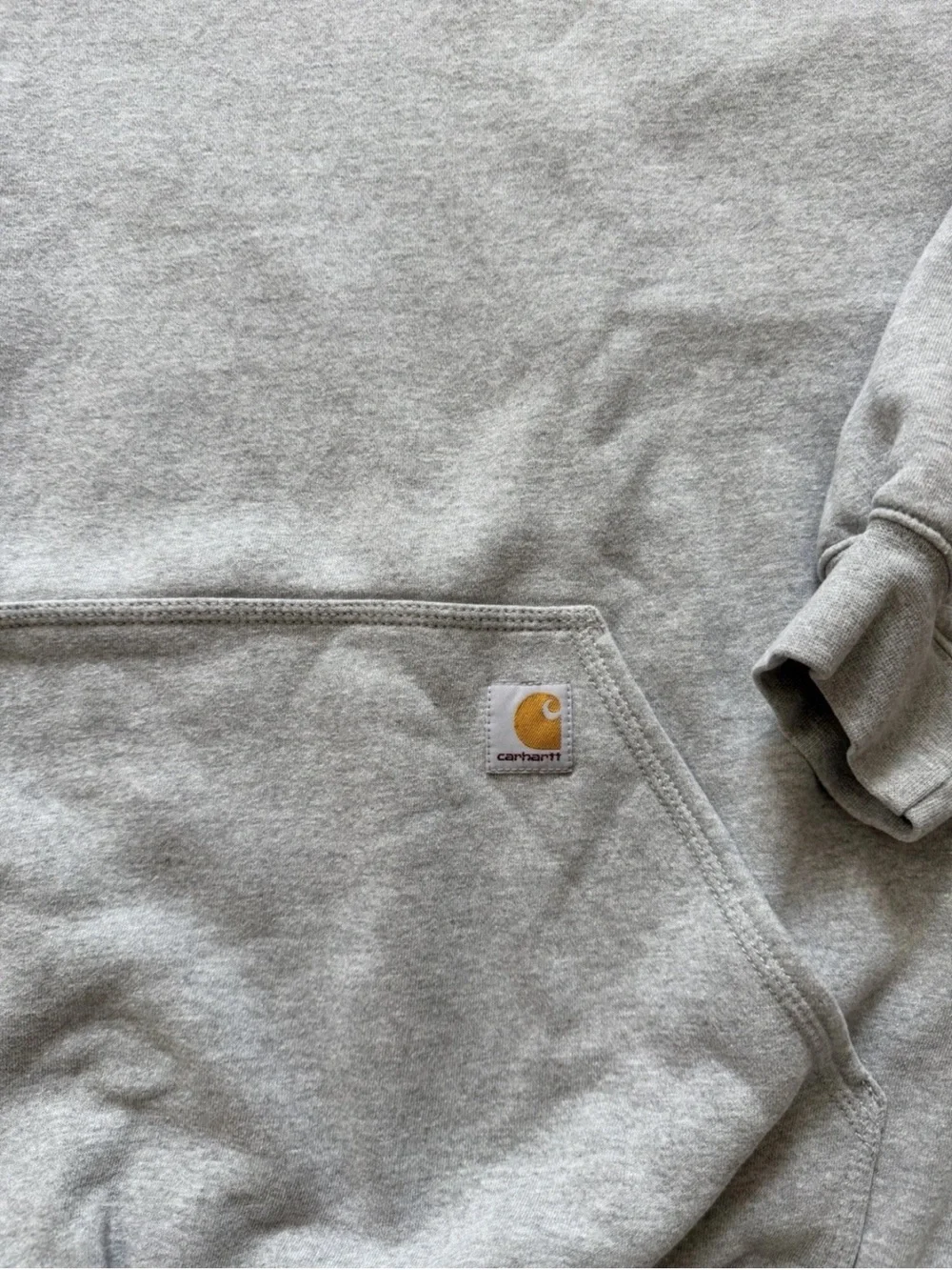 Carhartt Light Gray Pullover Hoodie with Kangaroo Pocket